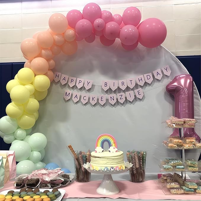 Pastel Rainbow Balloons, 60Pcs Colorful Macaron Pink Orange Yellow Green Blue Purple Balloons Birthday Decor, 12 Inch Multicolor Assorted Colors Latex Balloon for Wedding Baby Shower Party Decorations