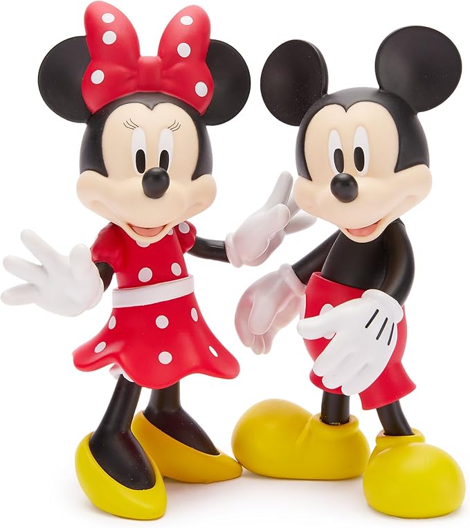 Disney Store Official Mickey Mouse & Friends Articulated Figure Set - Fab Five Toy Action Figures Set - Includes Mickey, Minnie, Donald, Pluto & Goofy - Articulated 8'' Toys with Scenic Display Box