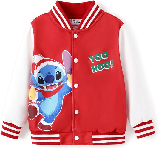 Disney Minnie Mickey Stitch Princess Frozen Elsa Marvel Jacket Lightweight Coat Button up Color Block Sweatshirt 2-14 Years