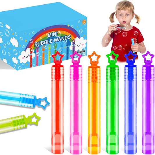 Bulk Toys for Kids Prizes 200 Pack, Mini Bubble Wands Party Favors for Toddlers, Small Christmas Pinata Goodie Bag Stuffers, Carnival Supplies Giveaways Handouts Stocking Stuffers for Girls and Boys
