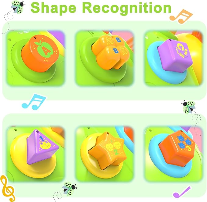 Musical Ladybug Baby Toys 6-12 Months, Infant Early Educational Learning Crawling Toys for 1 Year Old Boy, Newborn First Bithday Gift Toy for 7 8 9 10 11 Months Boys Girls (Green)