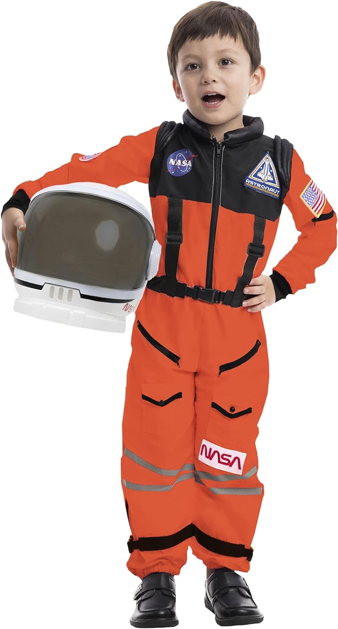 Spooktacular Creations Astronaut Costume with Helmet, Space Suit for Toddler, Kids Astronaut Halloween Costume for Cosplay