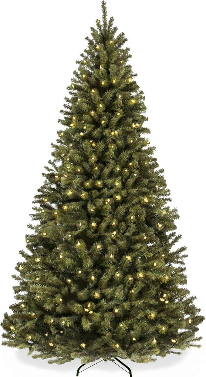 Best Choice Products Artificial Christmas Tree, 7.5ft Premium Pre-Lit Realistic Spruce Holiday Décor w/Dense Branches, Metal Base - Green Spruce
