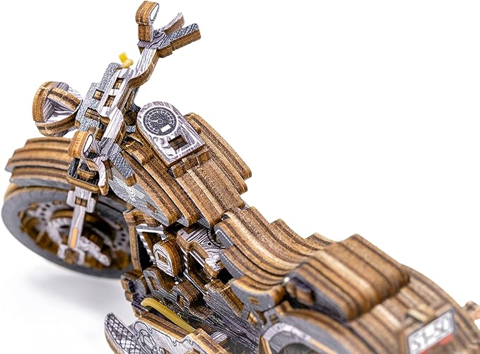 WOODEN.CITY Cruiser V‑Twin LE Mechanical Motorcycle Model Kit, 3D Puzzles for Adults – Motorcycle Puzzle for Adults and Teens; Build a Wooden Bike and Enjoy a Unique Gift