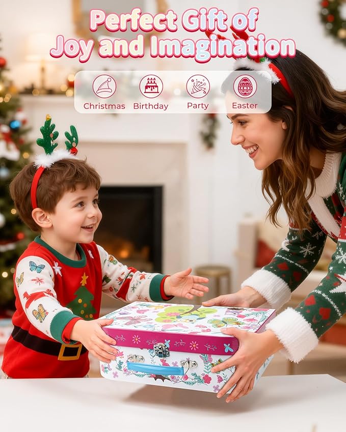 Updated Princess Tea Party Set for Little Girls & Boys - Toddler Tea Set with Dessert & Carrying Case- Immersive Tea Culture Discovery Set -Learn & Play Kids Tea Sets - Ultimate Gift Choice