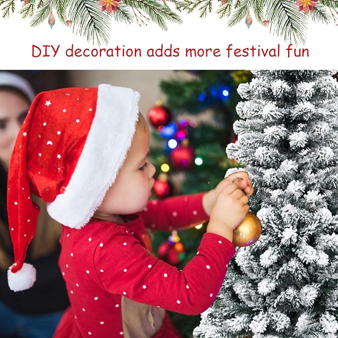 Happygrill 4.5FT Snow Flocked Pencil Christmas Tree Artificial Slim Xmas Tree for Indoor Outdoor Festival Decoration