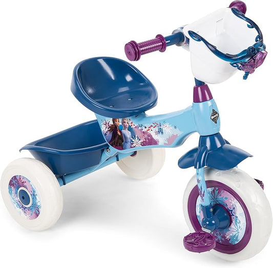 Huffy Disney Frozen 2 Girl's Trike, Ideal for Ages 3+, Anna, Elsa, and Olaf, Storage Bins for Snacks or Toys, Sturdy and Durable, Safe for Toddlers