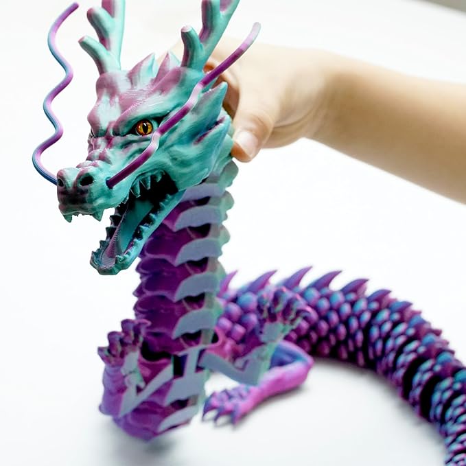 47.3inch Super Large 3D Printed Dragon Models,Flexible Joint Animal lacertid Figurines, 3D Printing Stuff Cheap,Stress Relief, Fidget restlessness, ADHD Toys, Surprise Fantasy Gifts (33.5inch)