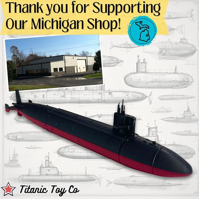 12-Inch Sturgeon-Class Submarine Model– Replica of The Cold War-Era Fast Attack Submarine – Nautical Enthusiasts and Military Collectors Titanic Toy, Titanic Model