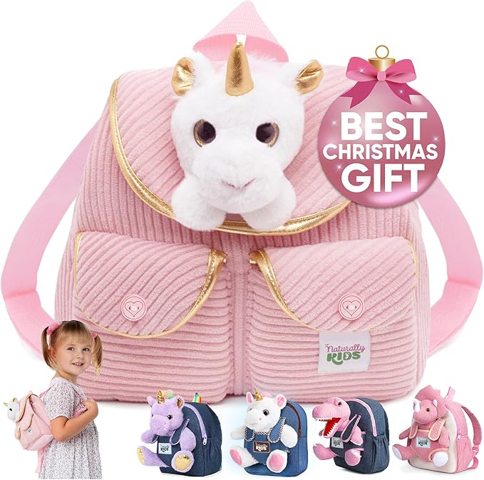 Pink Unicorn Mini Backpack for Kids, Mini Backpack for Toddler Girls, Gift for 2 3 4 5 Year Old Girl Boy