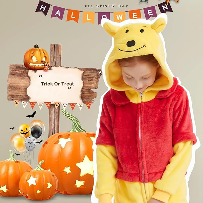 SWEETXIN Unise Kids Jumpsuit Cosplay Onesie One Piece Suit for Girls Boys Halloween Character Costume Dress Up Party