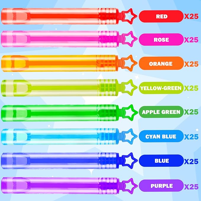 Bulk Toys for Kids Prizes 200 Pack, Mini Bubble Wands Party Favors for Toddlers, Small Christmas Pinata Goodie Bag Stuffers, Carnival Supplies Giveaways Handouts Stocking Stuffers for Girls and Boys