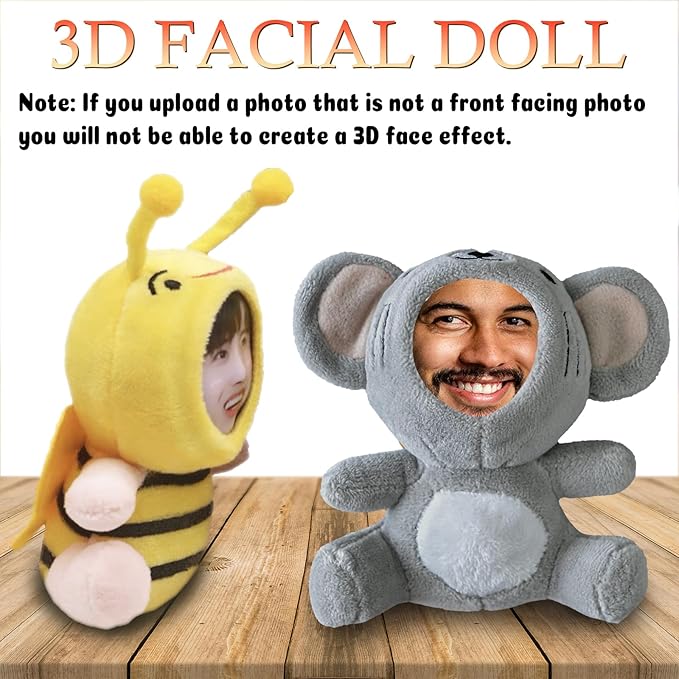 Personalized Dog Stuffed Animal Key Chain – Customizable Shiba Inu Plush Toy, Gift with Your Face Photo,5 inches