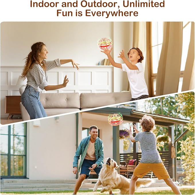 Flying Orb Ball 2024 Galaxy Cosmic Globe UFO Boomerang Hover Ball Galatic Fidget Spinner Mini Drone Cool Toys Birthday Gift Ideas for 6 7 8 9 10+ Year Old Boys Girls Teens Indoor Outdoor(Red)