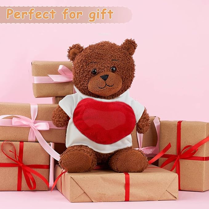 24 Pcs Stuffed Bear Clothes Bulk Sublimation Blank Stuffed Animal Shirt Plush Bear T Shirt Classic Bear Hoodie Tee Shirt Fit 14-18 Inches Stuffed Dolls