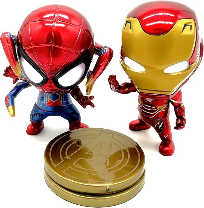 Prodigy Toys Spiderman Action Figure with Shooting Web vs Iron Man with LED Eyes (Batteries Included)
