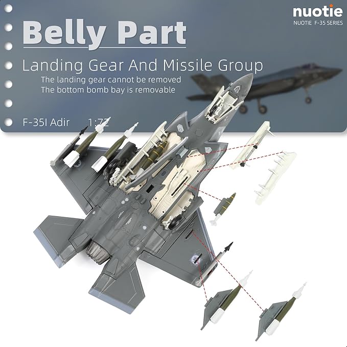 1/72 F-35I Israeli Air Force Stealth Fighter Aircraft Model Military Joint Attack Aircraft Diecast Metal Model for Adult Military Enthusiast Collection Display or Gift…