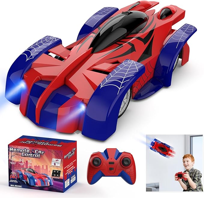 Wall Climbing Remote Control Car, 360° Rotating RC Stunt Car with Headlight, Rechargeable RC Car Toys for 3 4 5 6 7 8-12 Year Old Boys Girls Kids