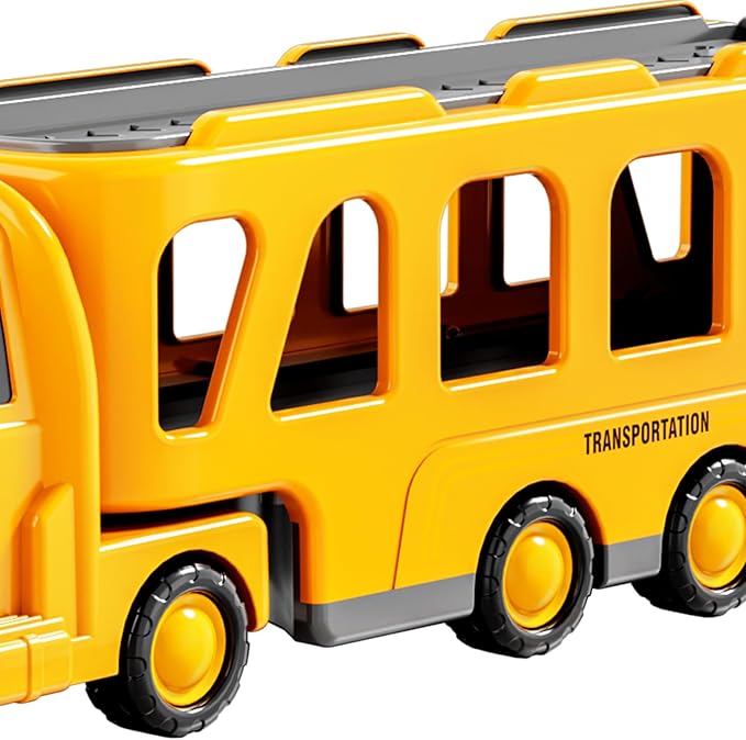 Bennol Toddler Trucks Toys for Boys Kids, 16.9-in Longer Transport Construction Truck with 6 Cars, Car Truck Toys with Lights & Sounds, Birthday Gift for 2 3 4 5 Years Old Boys and Girls