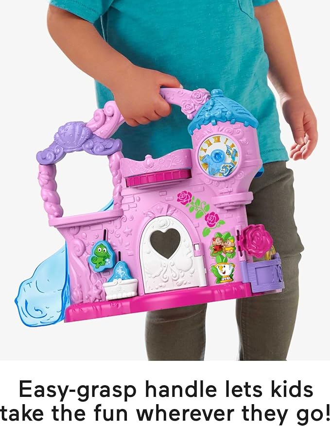 Fisher-Price Little People Toddler Toy Disney Princess Play & Go Castle Portable Playset for Pretend Play Kids Ages 18+ Months