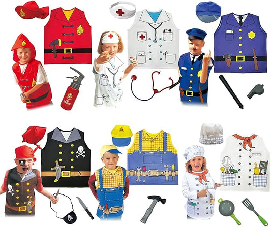 Dress Up Trunk for Kids, Pretend Dress Up Collection with Accessories, Halloween Dressup for Role Play