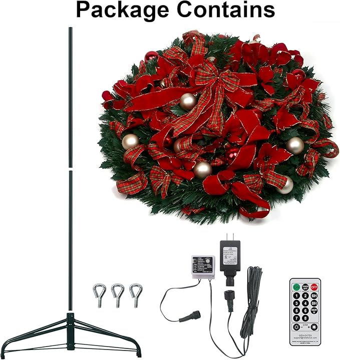 6FT Pop Up Christmas Tree with Prelit Lights and Decorations & Remote & Timer, Pull Up Artificial with Christmas Ball Ornaments Bows Ribbons for Xmas Party Decor
