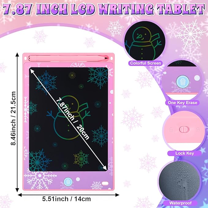 Nezyo 12 Pack Large Snowflake Party Favors LCD Writing Tablet for Kids 8.5 Inch Frozen Party Favors Snowflake Drawing Tablet Erasable Reusable Electronic Drawing Pads for Birthday Supplies Gifts