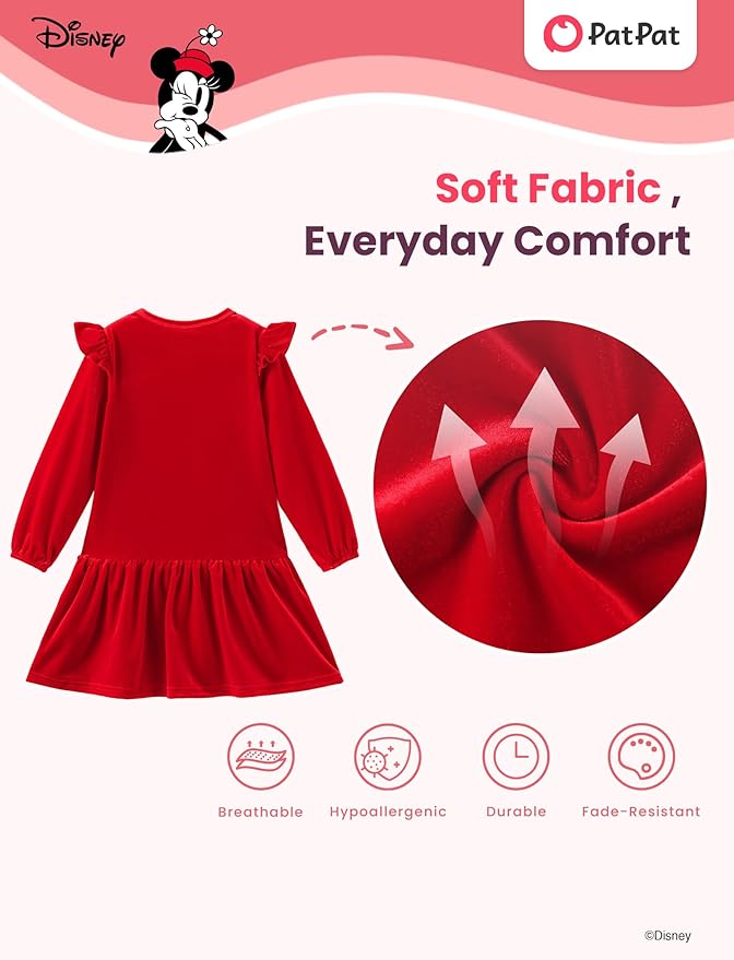 Disney Stitch Minnie Elsa Princess Sweatshirt Dress Toddler Girl Sequin Long Sleeve Pullover Clothes Fall Outfit 2-9 Years