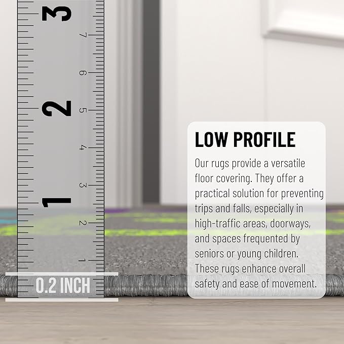 Ottomanson 2'7" x 6' Hopscotch Kids Rug - Play Mat for Playroom, Bedroom, Daycare & Classroom - Fun & Interactive Game Carpet - Durable and Non-Slip - Perfect for Learning & High-Traffic Areas, Pink