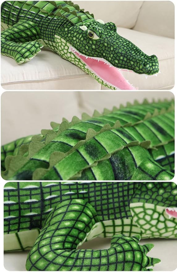 MMTTAO Alligator Plush Toy Realistic Crocodile Stuffed Animal 39 Inch Jumbo Animal Stuffed Soft Plushies Cute Dolls Collection Huggable Throw Pillow Cushion Gift for Kids Children Boys Girls, 39Inches