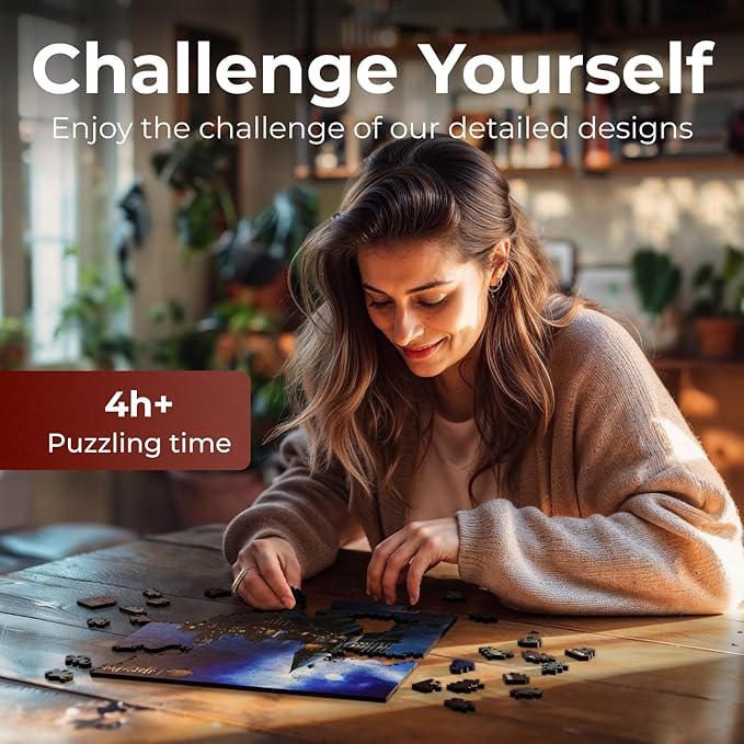 CRAFTHUB Harry Potter Puzzle – Magical Hogwarts Castle – A3 Size – Wooden Jigsaw Puzzles for Adults – 205 Unique Shaped Pieces – Officially Licensed Merchandise – 10.8" x 10.9"