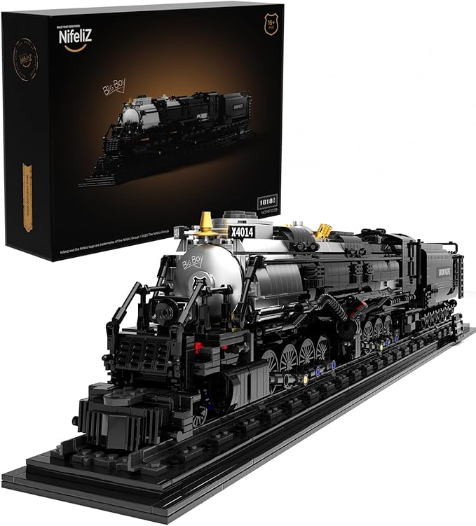 Nifeliz Big Boy Locomotive, Articulated Steam Locomotive Building Block Set, Legendary Steam Train Display Kit for Gift Giving (1,818 Pieces)