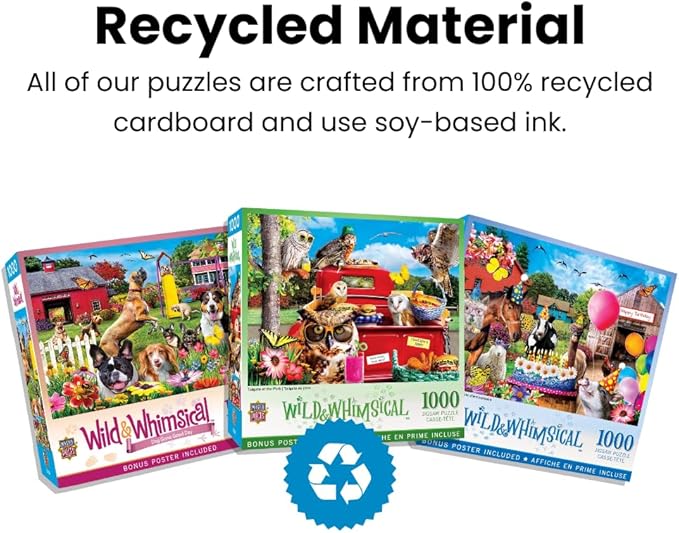MasterPieces - 1000 Piece Jigsaw Puzzle, Tailgate at the Park, Funny Animals, Activity for Adults, Family, Kids, Matte Finish, 19.25" x 26.75"