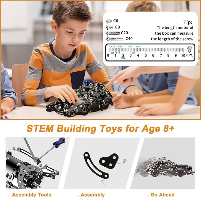 Erector Sets for Boys Age 8 9 10 11 12-16 and Older, 332 Pcs Batman Model Car Building Set for Kids Ages 8-12 Year and Up Metal STEM Educational Toy for Kids Boys Girls or Adults
