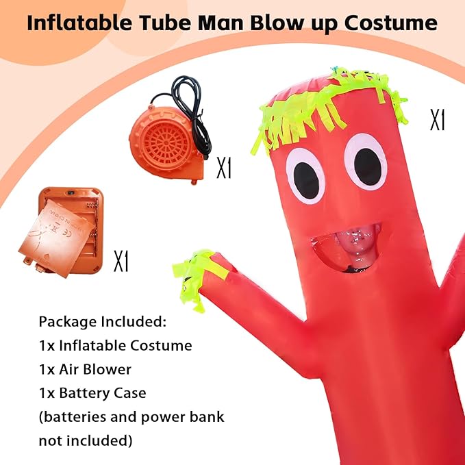Inflatable Tube Man Costume,Inflatable Costumes for Adult,Wacky Wavy Arm Guy Funny Halloween Costume for Adults
