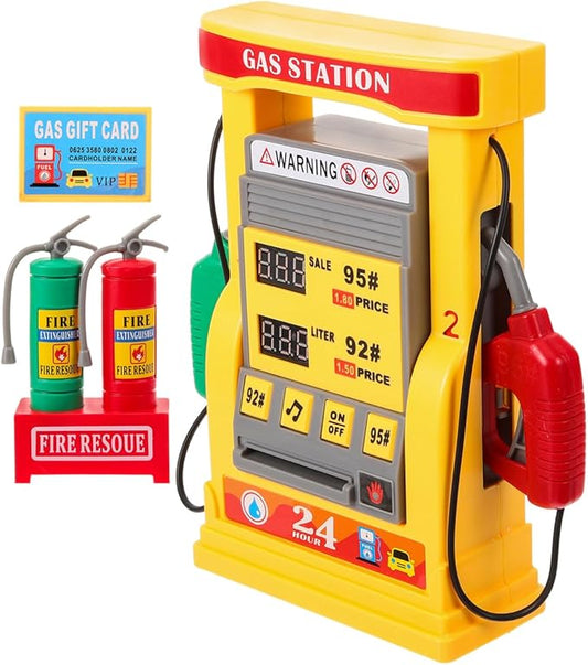 Vaguelly 1 Set Gas Station Toy Interactive Toys Children Birthday Decoration for Girl for Toddlers Gas Station Pump Sand Table Decor DIY Assembly Digital