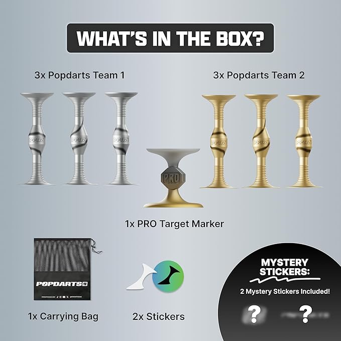 Popdarts PRO Pack Game Set (Silver & Gold) - Indoor, Outdoor Suction Cup Throwing Game - Competition with a POP…