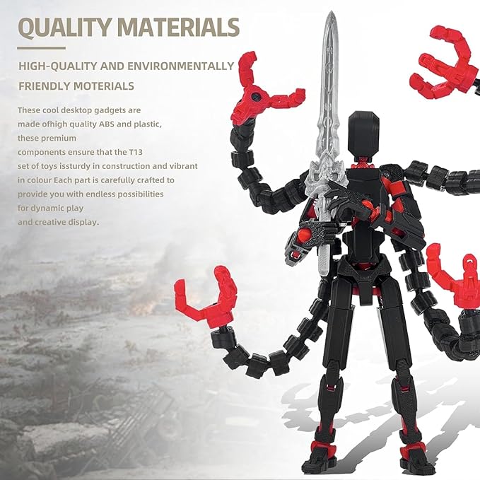 (Assembly Completed) Titan13 Action Figure Set, 7.2 Inch Dummy 13 3d Printed ActionFigure Toy Gifts for Kids, Robot 13 Action Figure Full Body Mechanical Doll Christmas Birthday Gift for Boys Girls