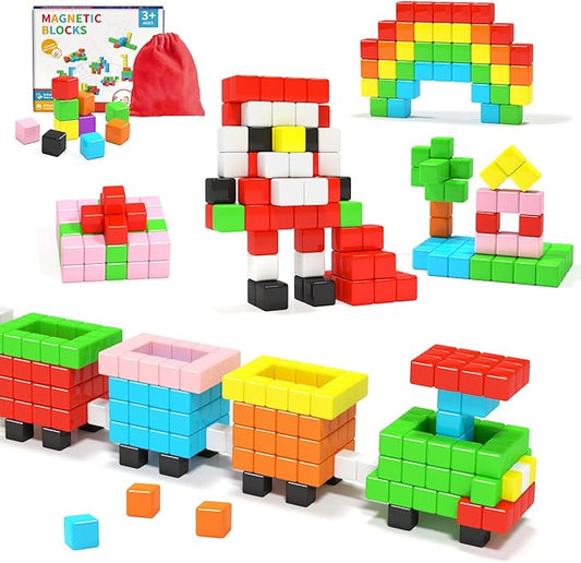 Magnetic Blocks 1.18 inch, Large Magnetic Cube Toy for Sensory STEM Education Preschool Magnet Toys for 3 4 5 6 Year Old Boys and Girls,Christmas Birthday Gifts for Kids Age 3+