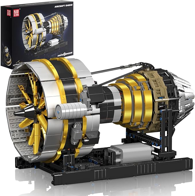 Mould King Aircraft Engine Toys Building Sets, Mini Engine Model with Motor, 10141 STEM DIY Project Building Kits, Collectible Birthday Blocks for Adults Aged 14+ (2256 Pieces)