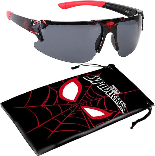 Marvel Spiderman Sunglasses for Kids - Stylish, Comfortable & Durable UV-Protective Spiderman Glasses With Soft Carrying Case