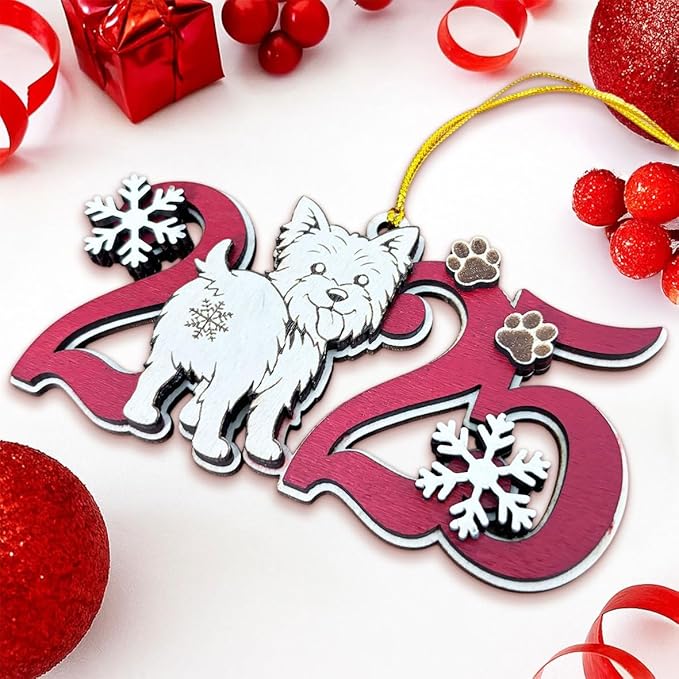 2025 Yorkshire Terrier Christmas Ornament – Wooden Yorkie Dog Ornament for Tree, Cute Puppy Holiday Decoration, Personalized Pet Keepsake Gift for Women, Men, Kids, Dog Mom & Dad