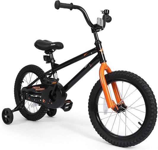 Kid Bike with Training Wheels, BMX 16 inch Bike with Pedals, Toddle Bicycle for 3-5 Year Old Boys Girls, Birthday Gift