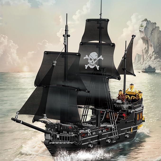 1424PCS Pirate Ship Building Blocks Toys,Creator Architecture CorsairBuilding Set(Not Compatible with Lego Pirates of The Caribbean), Wonderful Choice for 6+ Boys, Girls or Adults