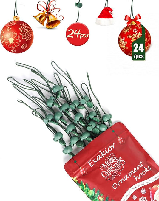 Ornament Hooks – Essential Christmas Tree Decorating Hangers Great Xmas Ornament Hooks for Hanging Christmas Decorations 35 PCS (Round-Upgraded-24pcs)