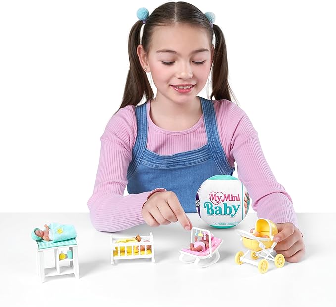 5 Surprise My Mini Baby Series 1 by ZURU, Collectible Mystery Capsule, Toy for Girls, Realistic Miniature Baby, Playset and Accessories