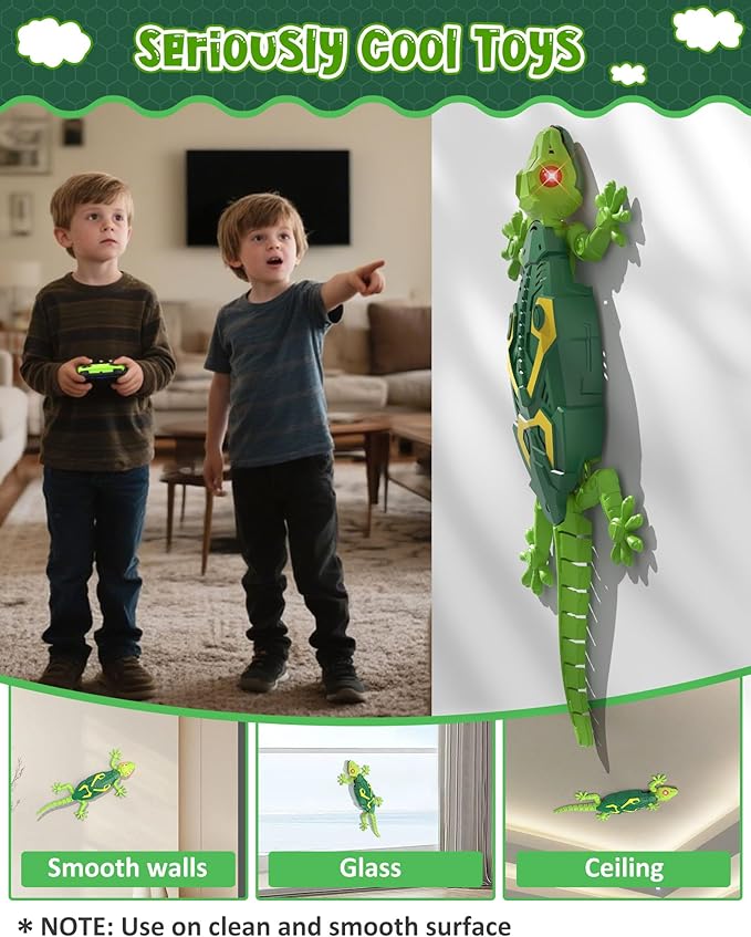Wall Climbing Lizard,Rc Car Toys for Kids,Remote Control Cars,Wall Crawler Robot Geckos,Fun Kids Toys,Cool Stuff Gadgets 2025,Halloween Christmas Birthday Gifts for Boys Girls Teens Ages 3 4 5 6 7 8 +