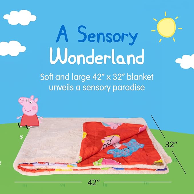 Plushible Blankie Bestie Peppa Pig Stuffed Animal Blanket – 2-in-1 Baby Plush Toy with Ultra Soft Sensory Fabric, Machine Washable Baby Blanket with Stuffed Animal for Infants & Toddlers – Pink