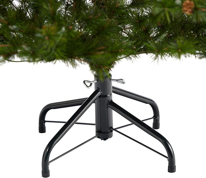 Nearly Natural 5ft. Colorado Mountain Pine Artificial Christmas Tree with 250 Clear Lights, 669 Bendable Branches and Pine Cones