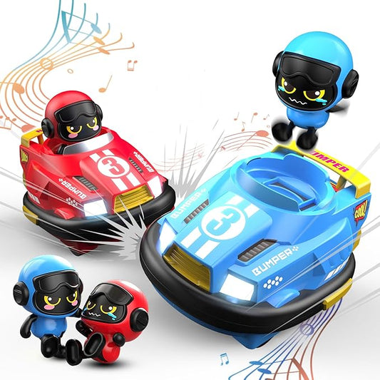 Toddlers Remote Control Cars for Kids, Boys RC Ejecting Bumper Cars Set of 2 Players, RC Battle Race Vehicles Toddlers Toys, Cartoon Vehicles Toys, Christmas Birthday Gift